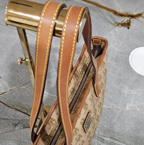 Dooney & Bourke DB 1975 Monogram Tote Bag – Tan/Brown -Like New! - Picture 7 of 16